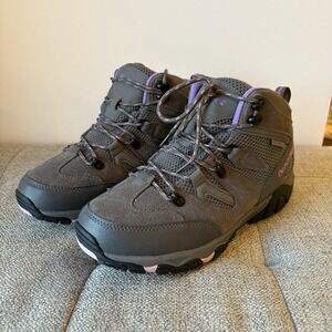 BearPaw Women's Sz1O Boot/Shoes GrayPurple MemoryFoam Waterproof HikingWinterNEW